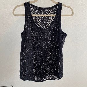 Theory size small black lace sleeveless dressy tank